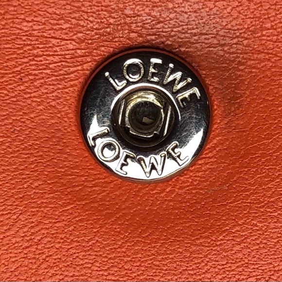 Loewe Orange Leather Bi-Fold Vertical Wallet,Size approx-5.5”x 3.75” - Picture 14 of 15
